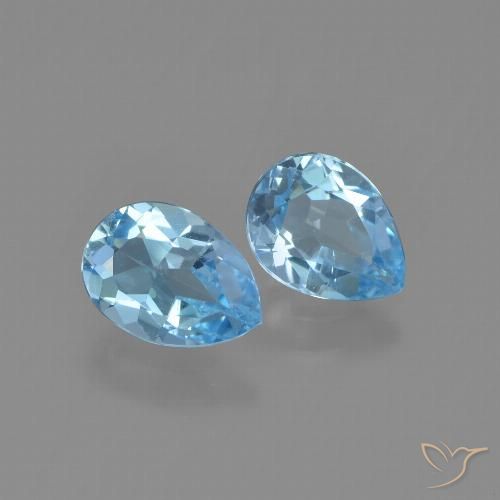 1.63ctw Naturel Bleu ciel Topaze, En forme de poire, VVS