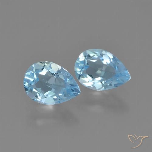 1.55ctw Naturel Bleu ciel Topaze, En forme de poire, VVS-VS, Photo A