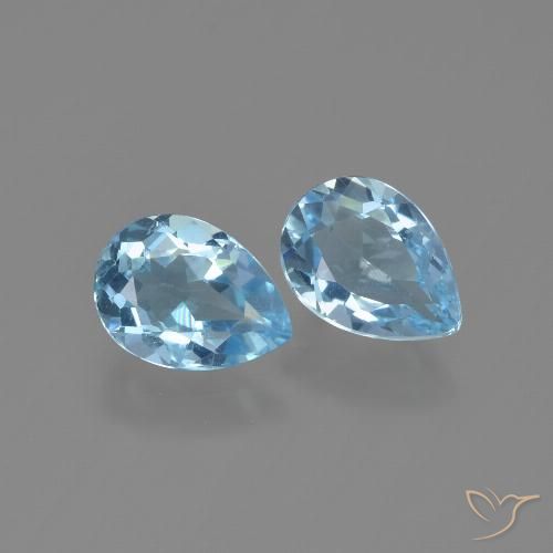 1.71ctw Naturel Bleu ciel Topaze, En forme de poire, VVS