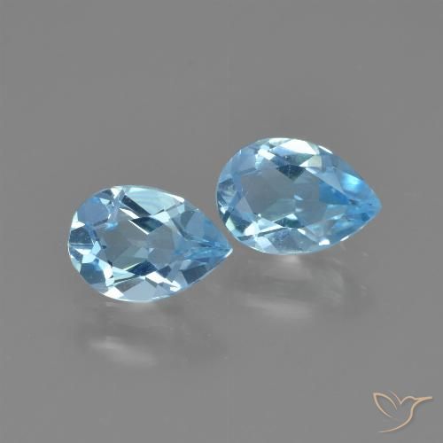 1.52ctw Naturel Bleu ciel Topaze, En forme de poire, VVS-VS