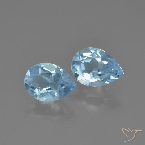 1.46ctw Naturel Bleu ciel Topaze, En forme de poire, VVS-VS