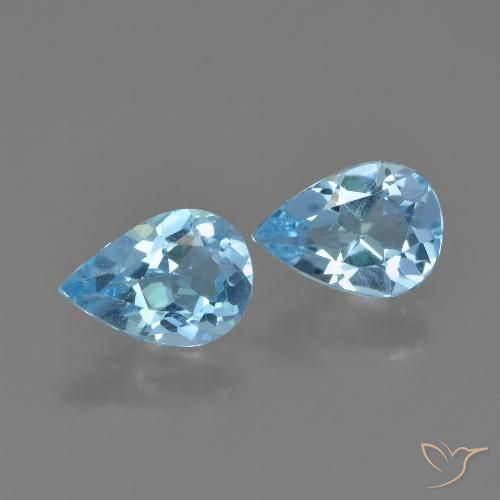 1.49ctw Naturel Bleu ciel Topaze, En forme de poire, VVS-VS