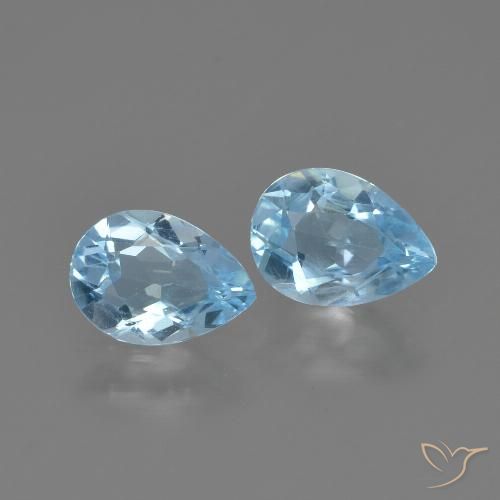 1.62ctw Naturel Bleu ciel Topaze, En forme de poire, VVS
