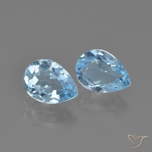 1.85ctw Naturel Bleu ciel Topaze, En forme de poire, VVS