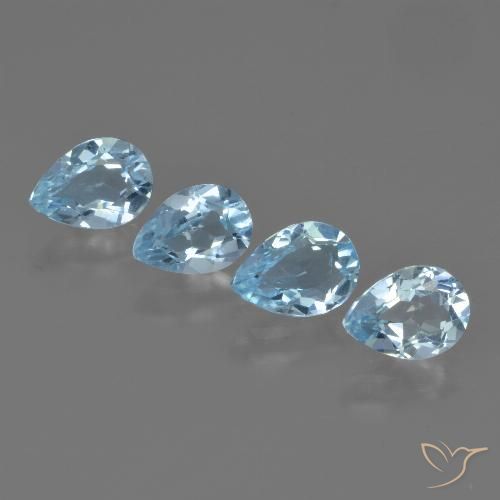 3.24ctw Naturel Bleu ciel Topaze, En forme de poire, VVS-VS