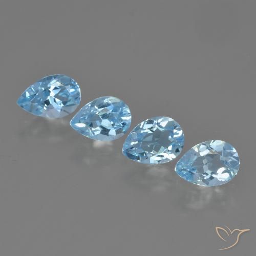 3.09ctw Naturel Bleu Suisse Topaze, En forme de poire, VVS-VS