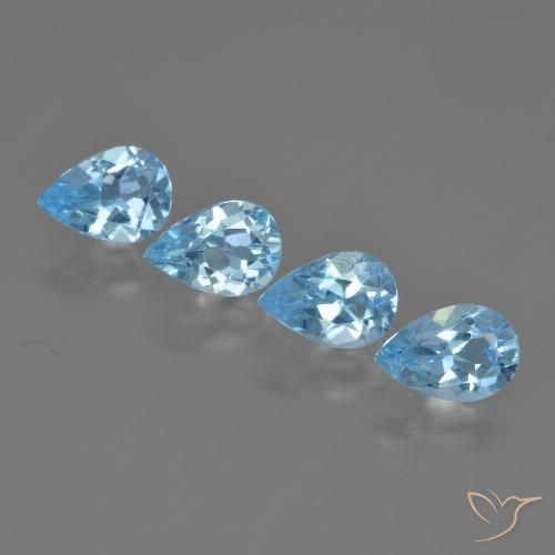 2.89ctw Naturel Bleu ciel Topaze, En forme de poire, VVS
