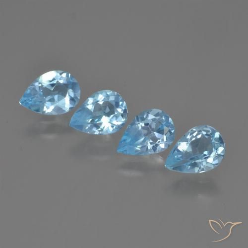 2.85ctw Naturel Bleu ciel Topaze, En forme de poire, VVS