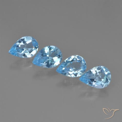 2.71ctw Naturel Bleu ciel Topaze, En forme de poire, VVS