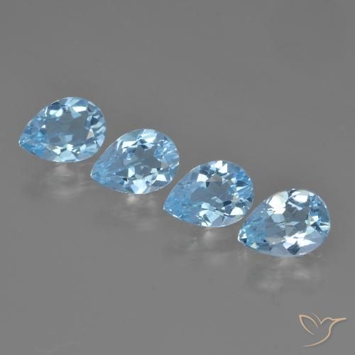 3.11ctw Naturel Bleu ciel Topaze, En forme de poire, VVS