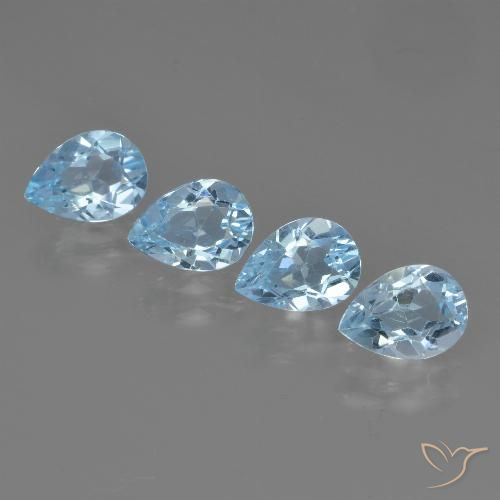 3.32ctw Naturel Bleu ciel Topaze, En forme de poire, VVS
