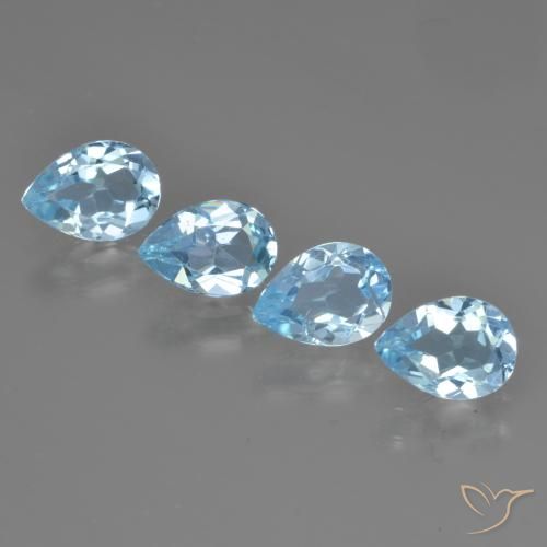 3.18ctw Naturel Bleu ciel Topaze, En forme de poire, VVS-VS