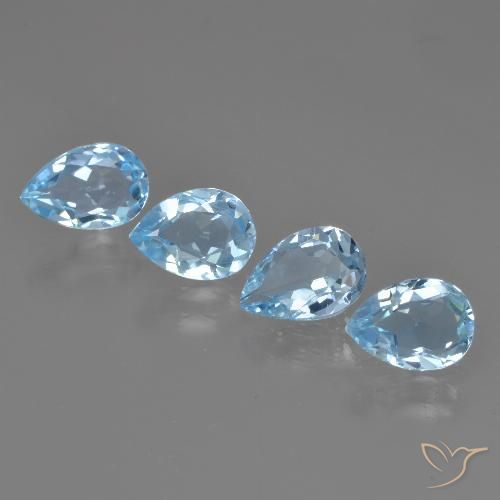 Achetez naturel 3.14ct Bleu ciel Topaze gems, En forme de poire, En provenance Brésil chez GemSelect. En stock, livraison internationale!