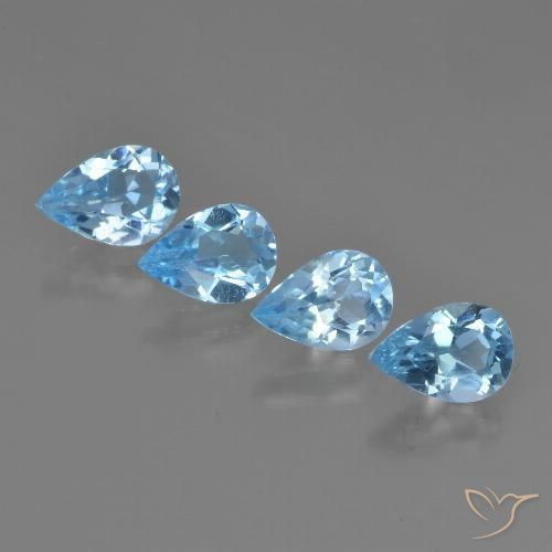 2.75ctw Naturel Bleu ciel Topaze, En forme de poire, VVS