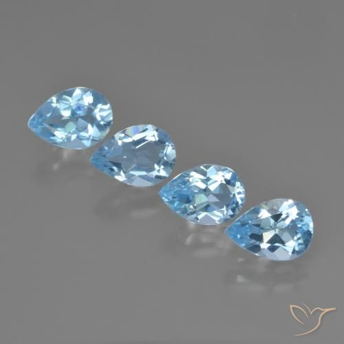 3.33ctw Naturel Bleu ciel Topaze, En forme de poire, VVS