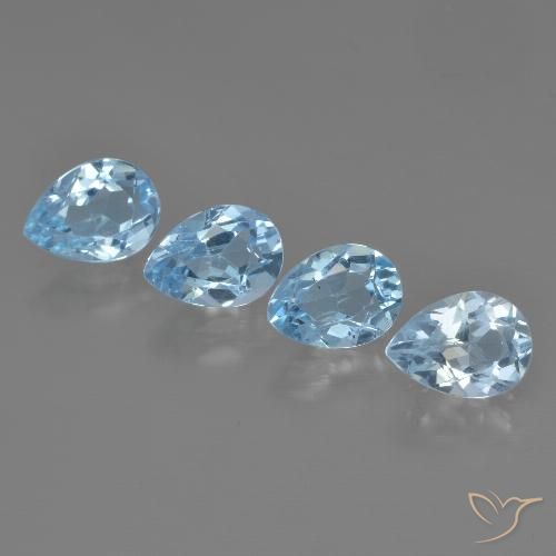 3.39ctw Naturel Bleu ciel Topaze, En forme de poire, VVS-VS