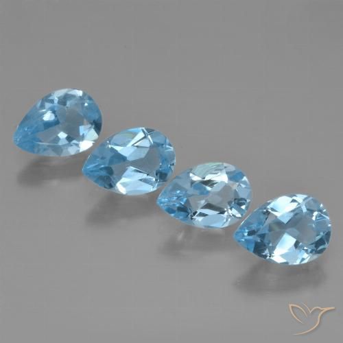 2.93ctw Naturel Bleu Suisse Topaze, En forme de poire, VVS-VS