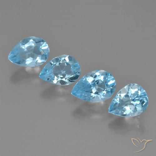 3.30ctw Naturel Bleu ciel Topaze, En forme de poire, VVS-VS