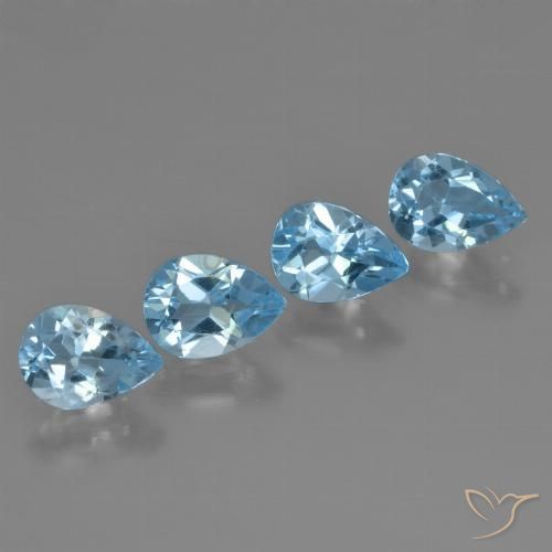 3.23ctw Naturel Bleu ciel Topaze, En forme de poire, VVS