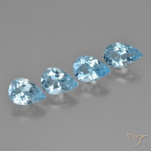 2.85ctw Naturel Bleu ciel Topaze, En forme de poire, VVS-VS