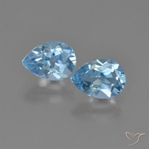 1.81ctw Naturel Bleu ciel Topaze, En forme de poire, VVS-VS