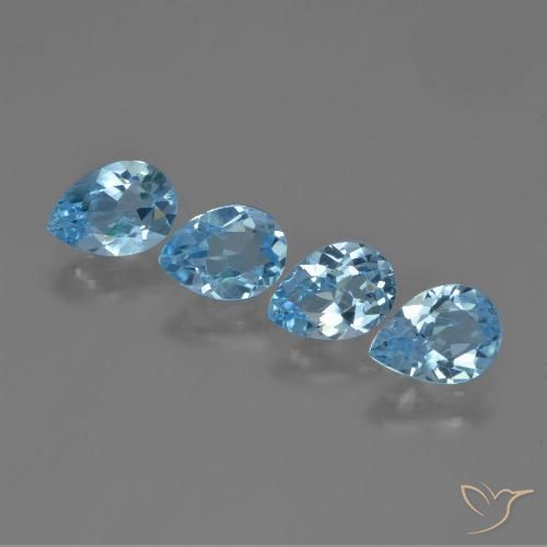 3.31ctw Naturel Bleu ciel Topaze, En forme de poire, VVS-VS