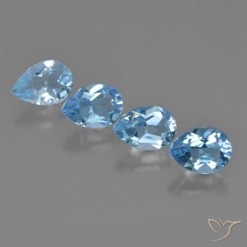 3.14ctw Naturel Bleu ciel Topaze, En forme de poire, VS