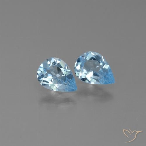 1.41ctw Naturel Bleu ciel Topaze, En forme de poire, VS
