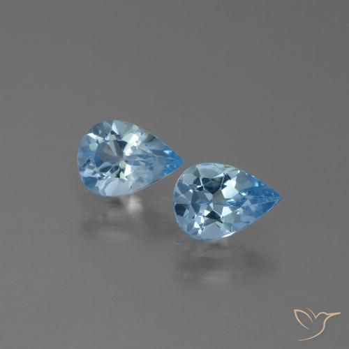 1.52ctw Naturel Bleu ciel Topaze, En forme de poire, VS