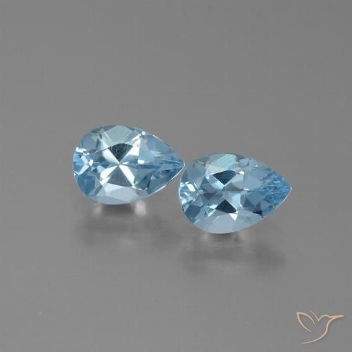 1.76ctw Naturel Bleu ciel Topaze, En forme de poire, VVS-VS