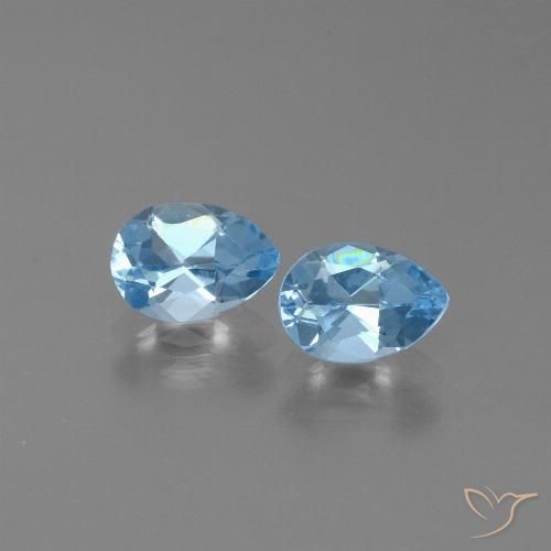 1.61ctw Naturel Bleu ciel Topaze, En forme de poire, VS