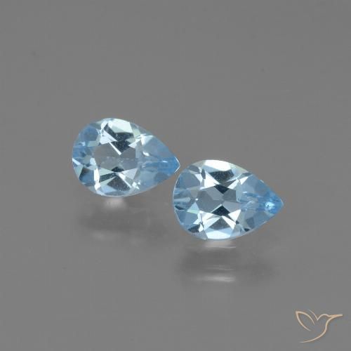 1.60ctw Naturel Bleu ciel Topaze, En forme de poire, VS