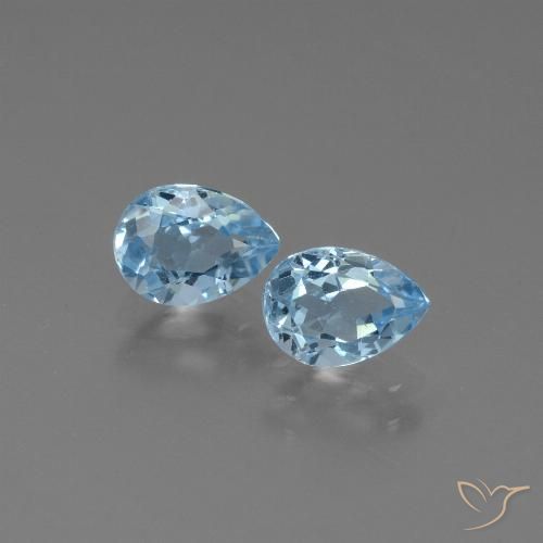 1.81ctw Naturel Bleu ciel Topaze, En forme de poire, VVS-VS