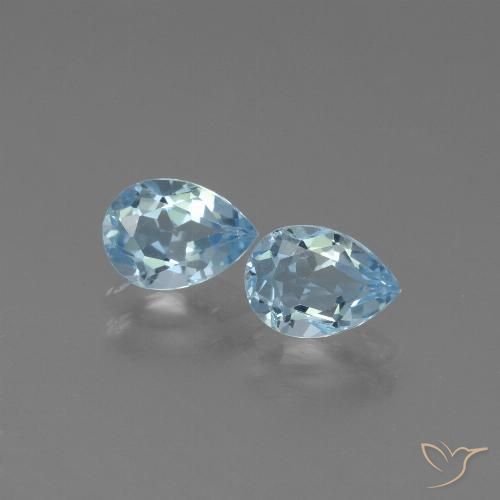 1.79ctw Naturel Bleu ciel Topaze, En forme de poire, VVS