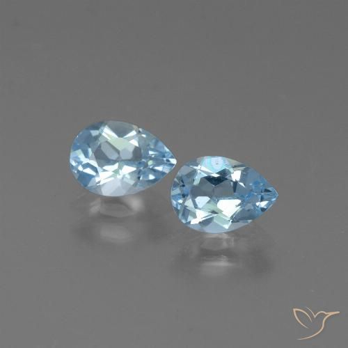 1.65ctw Naturel Bleu ciel Topaze, En forme de poire, VS