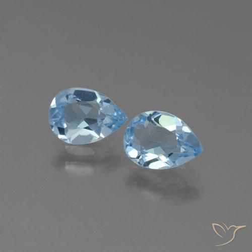 1.65ctw Naturel Bleu ciel Topaze, En forme de poire, VVS