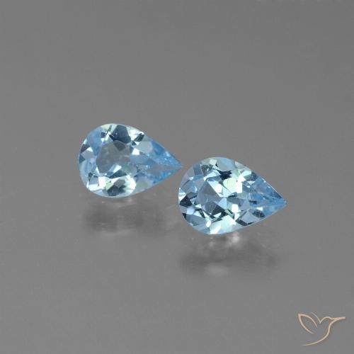 1.27ctw Naturel Bleu ciel Topaze, En forme de poire, VVS-VS