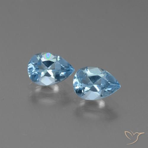 1.80ctw Naturel Bleu ciel Topaze, En forme de poire, VVS