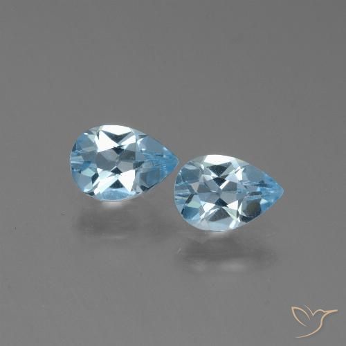 1.64ctw Naturel Bleu ciel Topaze, En forme de poire, VVS-VS