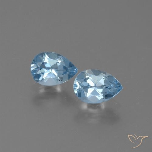1.72ctw Naturel Bleu ciel Topaze, En forme de poire, VS