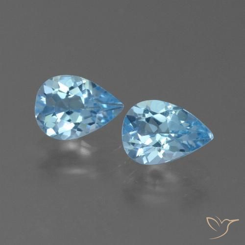 1.48ctw Naturel Bleu Suisse Topaze, En forme de poire, VVS-VS