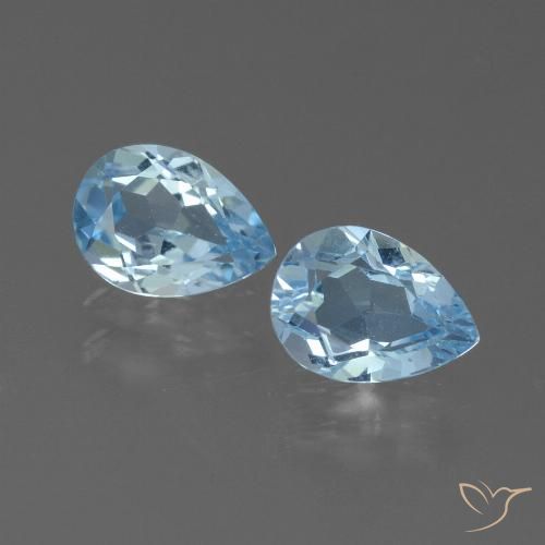 1.72ctw Naturel Bleu ciel Topaze, En forme de poire, VVS-VS