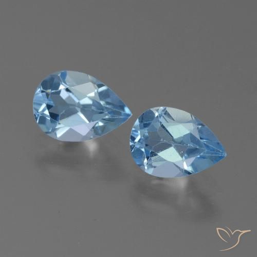 1.67ctw Naturel Bleu Suisse Topaze, En forme de poire, VS