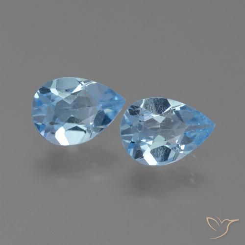 1.44ctw Naturel Bleu Suisse Topaze, En forme de poire, VS