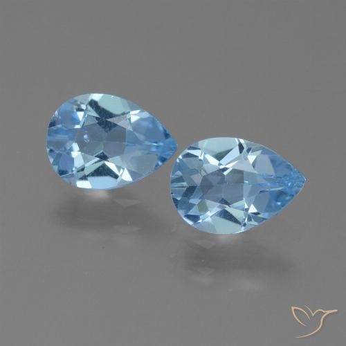 1.53ctw Naturel Bleu Suisse Topaze, En forme de poire, VS