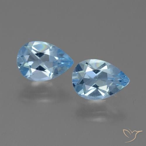 1.54ctw Naturel Bleu Suisse Topaze, En forme de poire, VS