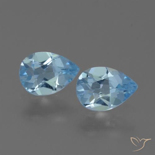1.57ctw Naturel Bleu ciel Topaze, En forme de poire, VVS-VS