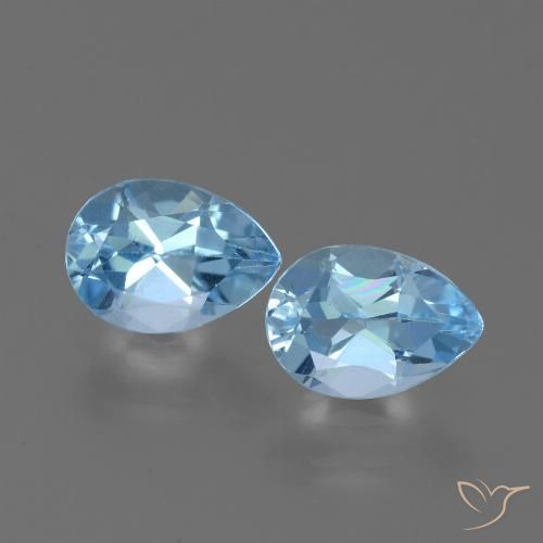 1.87ctw Naturel Bleu ciel Topaze, En forme de poire, VVS-VS