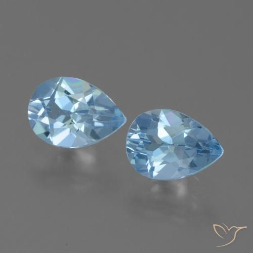 1.64ctw Naturel Bleu ciel Topaze, En forme de poire, VVS