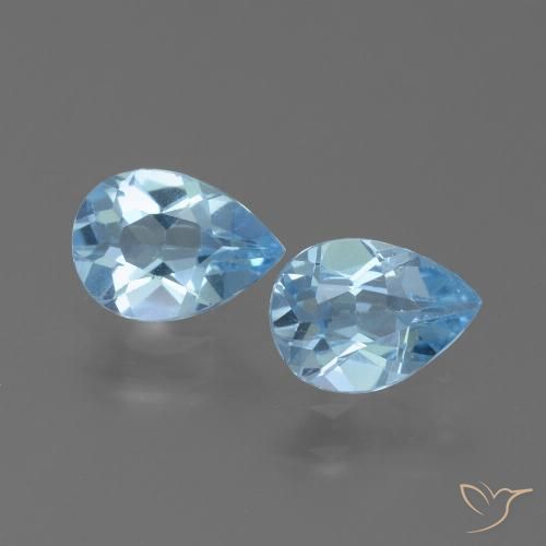 1.64ctw Naturel Bleu ciel Topaze, En forme de poire, VVS-VS